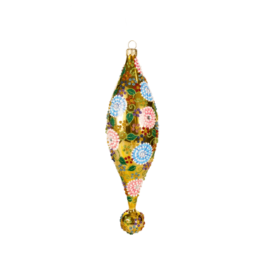 Подвес золото цветы контур WD107K00