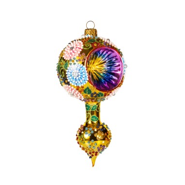 Подвес золото цветы контур WD109K00