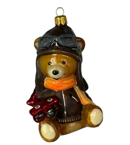 Мишка-пилот в коричневом бомбере